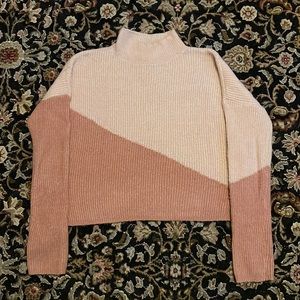 Planet Gold Colorblocked Mock Neck Sweater Size XS